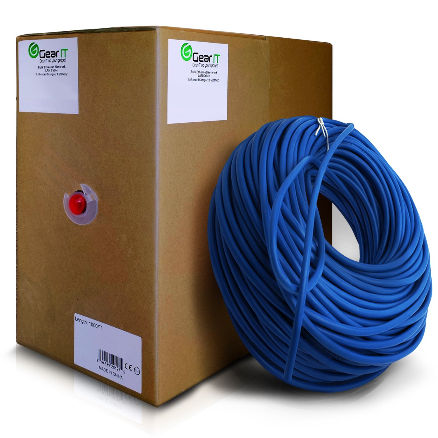 GearIt Cat5e Cable Bulk 1000 Feet Cat 5e 350Mhz 24AWG Full