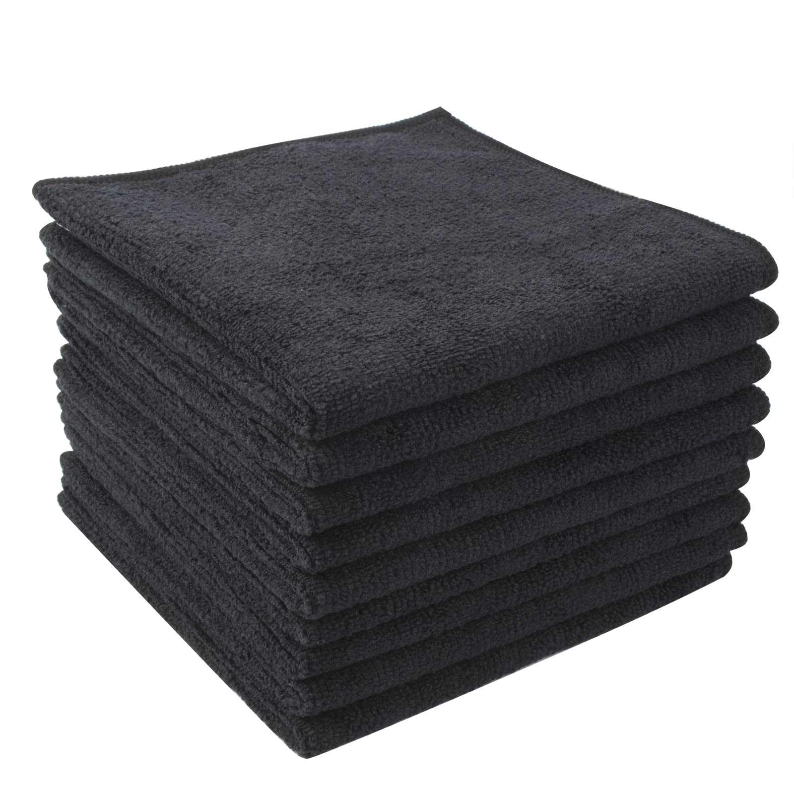 VIVOTE 9 Pack Microfibre Cleaning Cloths, Reusable Dish Cloth for Kitchen, Durable & Quick Drying Kitchen Rags, Highly Absorbent Microfibre Cloth, Multipurpose Dish Cloths 30 cm X 30 cm (Black) — image 1