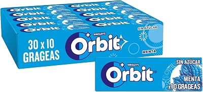 Gomas Aromatizadas de Hortelã Sem Açúcar Orbit, Frescas, Intensas e de Longa Duração em formato Tablet (30 x 10 pastilhas elásticas)
