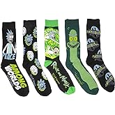 Hyp Rick and Morty Character Logos Crew Socks 5 Pair Pack