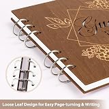 Creawoo Wooden Wedding Guest Book Set with Table Sign & Pen Holder view 3