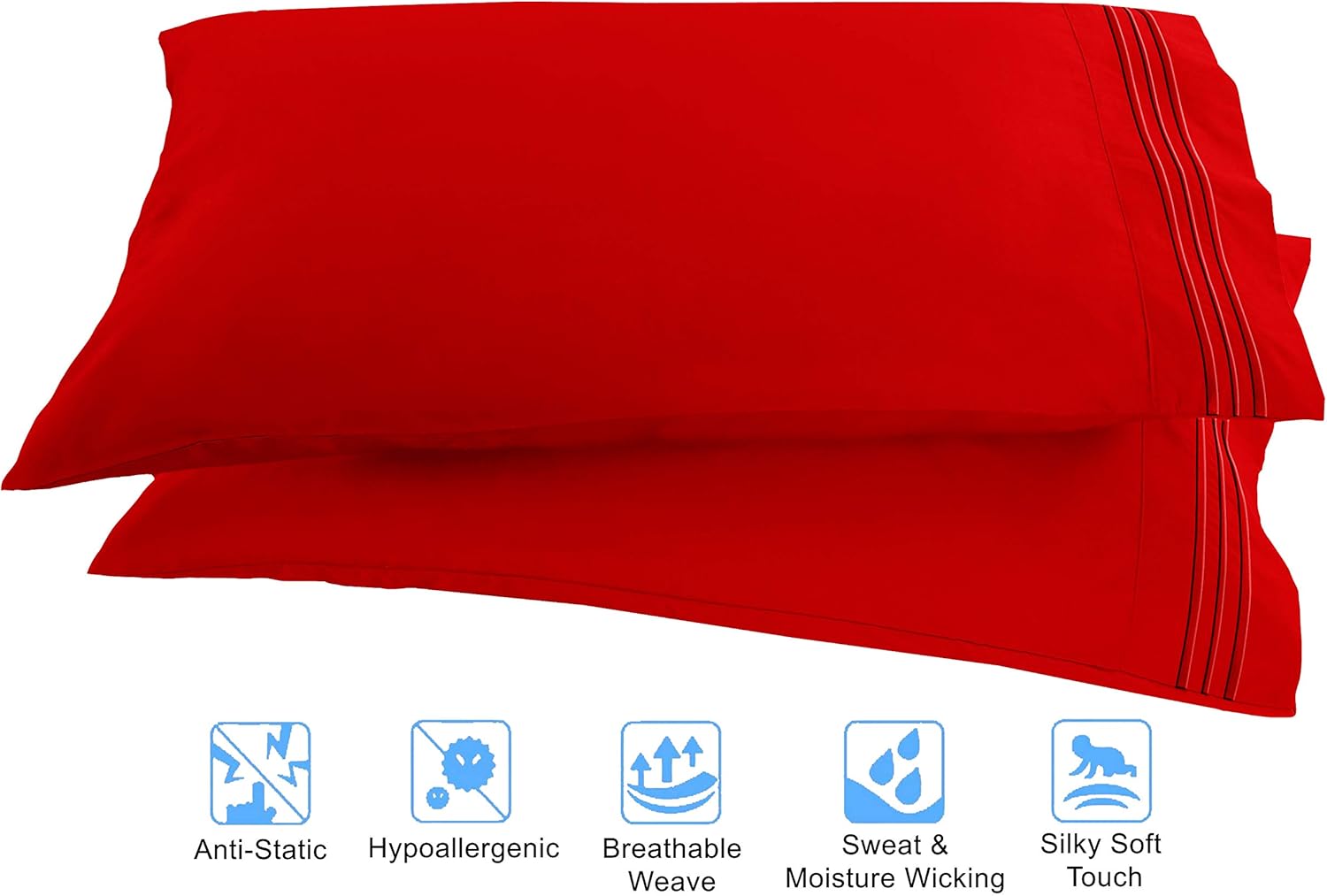 Elegant Comfort 1500 Thread Count Wrinkle & Fade Resistant Egyptian Quality 3-Piece Bed Sheet Set Ultra Soft Luxurious Set Includes Flat Sheet, Fitted Sheet and 1 Pillowcase, Twin/Twin XL, Exotic Red: Home & Kitchen