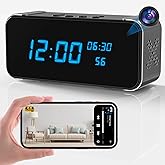 JOOKACE Bluetooth Speaker with Hidden Camera Clock, Ultra 4K HD Wireless Indoor Camera for Home Security - Mini Nanny Cam with Night Vision, Smart Motion Detection, Remote Live Stream
