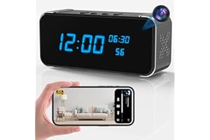 Spy Camera Clock 2K WiFi Hidden Camera with Bluetooth Speaker Compatible with Tuya APP, Motion Detection, Night Vision, Local
