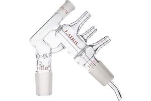 Laboy Glass Short Path Head with Vigreux Vacuum Apparatus with 19/22 Lower Inner Joints & 10/18 Thermometer Joint Liebig Condenser Lab Glassware