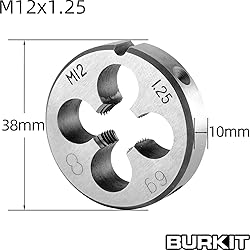 Burkit M12 X 1.25 Tap and Die Set Right Hand, M12 x