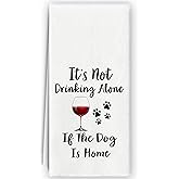 Bnzolyoia Funny Dog Kitchen Towels - Dog Lovers Gifts for Women, Dog Lovers Bar Towels, Funny Dog Lovers Dish Towels, Funny Dog Kitchen Decor, Dog Wine Towels 16x24