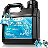 KISREL UV Resin 1000g-Upgraded UV Resin Kit, Hard Type Crystal Clear Ultraviolet Curing UV Epoxy Resin for Craft Jewelry Making