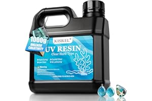 KISREL UV Resin 1000g-Upgraded UV Resin Kit, Hard Type Crystal Clear Ultraviolet Curing UV Epoxy Resin for Craft Jewelry Making