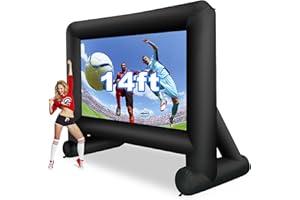 GZKYYLEGS 14 Feet Indoor and Outdoor Inflatable Blow up Mega Movie Projector Screen with Carry Bag for Front and Rear Projection