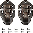 BokWin 2Pcs Retro Style Duckbilled Toggle Hasp Latch Antique Bronze Retro Style Iron Toggle with Screws for Jewelry Box Cabinet Small Wooden Case Ordinary Box Crafts