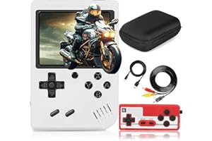 HIDERACOON Retro Handheld Game Console, Mini Arcade Machines Built-in 400 Classical FC Games, Portable Handheld Video Games for Kids and Adult, Gameboy Console Box Support TV Output. (White)