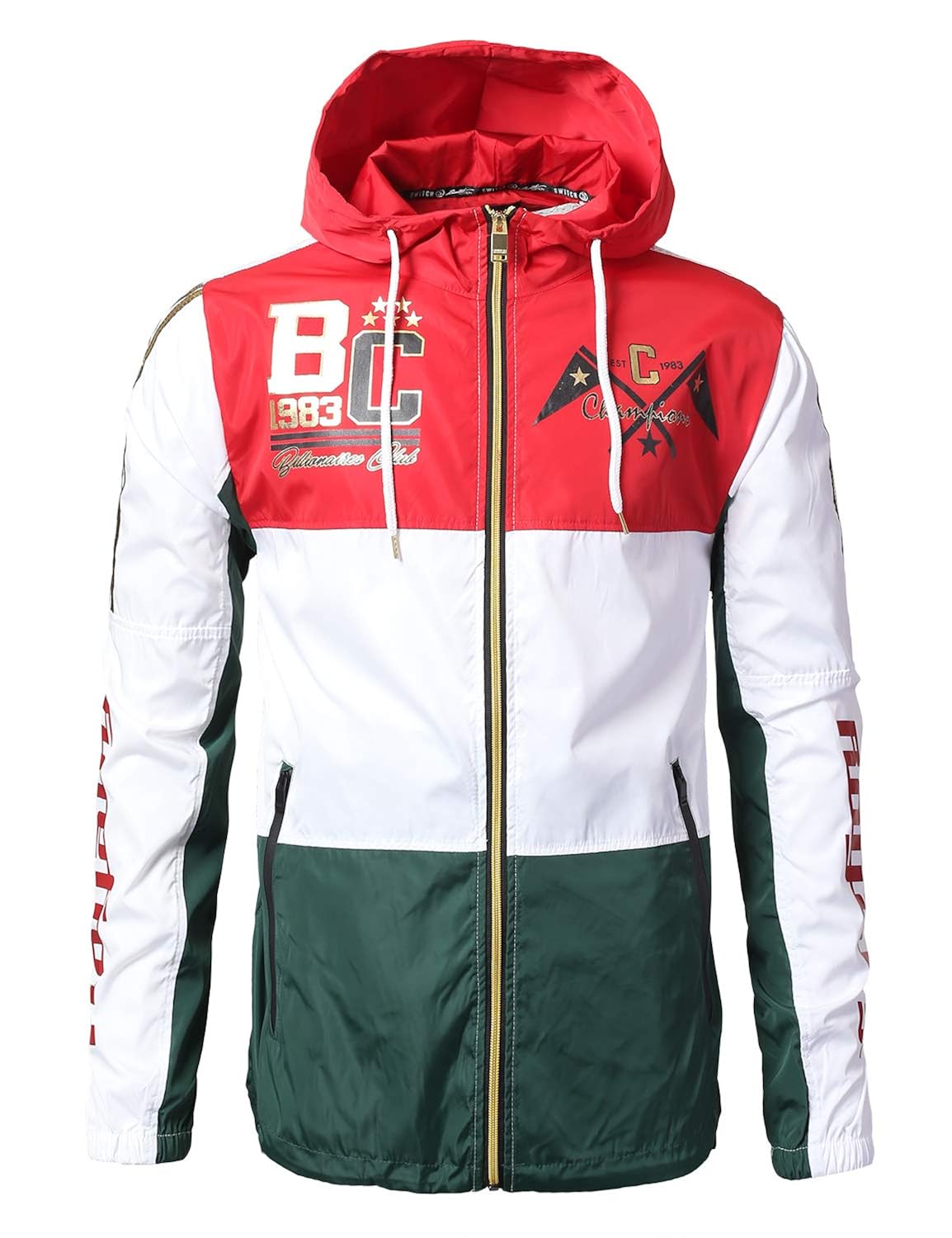 URBANCREWS Mens Hipster Hip Hop Pullover Hooded Anorak Windbreaker Jacket