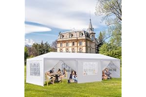 susici 10x30 Outdoor Party Tent with 8 Removable Sidewalls & Transparent Windows Outside Gazebo Canopy Tent Event Tent for Wedding, Birthday, Garden Parties and Backyard Patio BBQ Events