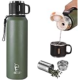 Icesip Stainless Steel Insulated Bottle, 50oz with cup Vacuum Insulated Water Bottle, Thermo for Hot Drinks/Cold Drinks,24-Hr Insulation Commute, Travel