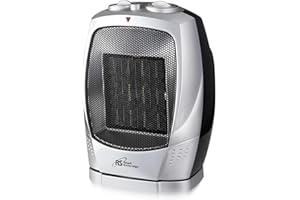 Portable Ceramic Oscillating Space Heater, Adjustable Thermostat and Fan Only Mode, Safety Protection (Tip-Over & Overheat)75