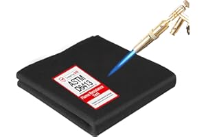 ROGVOC Fireproof Welding Blanket 12x12 Inch 1 Piece, 10mm Thick Heat Resistant Soldering Mat, UL and SGS Certified Insulation Pad for Plumbing, HVAC, Welding and Brazing