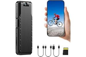 BRATHIRD Mini Body Camera【2025 Version】 1080P 64GB Wearable Body Camera with 180°Rotating Lens& IR Night Vision and OTG Cables Direct Playback on Your Smartphones for Security, Police, and Outdoor Use
