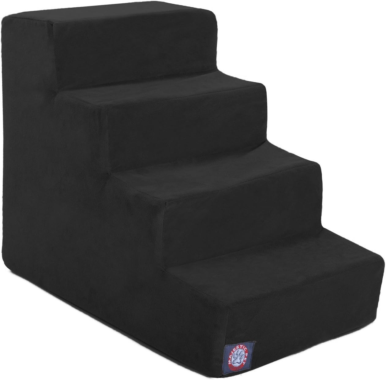 4 Step Black Velvet Suede Pet Stairs By Majestic Pet Products : Pet Supplies