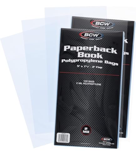 Amazon.com: BCW Paperback Book Bags - 100-Pack | 5 x 7 3/8 Inches