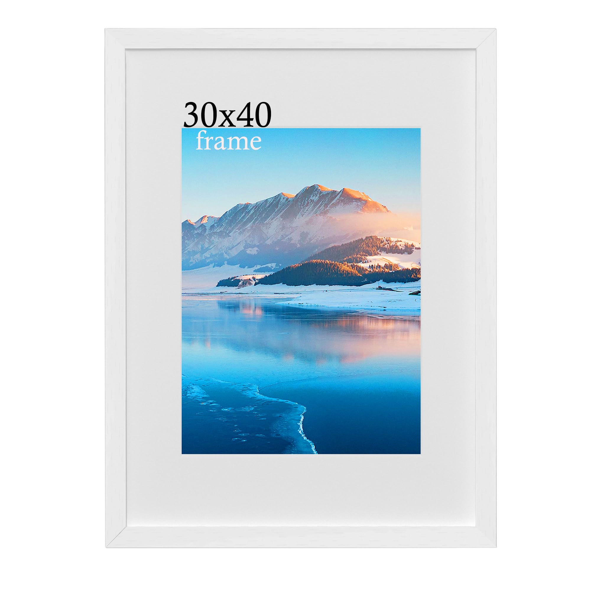 30 x 40 cm Frame, White Wooden 12 x16 inch Picture Frame, 30x40 cm Photo Frame with Plexiglass, Wall-Mounted 30x40 cm Poster Frame, Photo Frame for A4 Print, Bedroom and Living Room Decoration