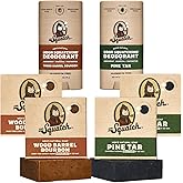 Dr. Squatch Manly Soap and Deodorant Variety Pack - Handmade with Organic Oils, Aluminum-Free - Wood Barrel Bourbon and Pine Tar - Natural Men's Care Bundle
