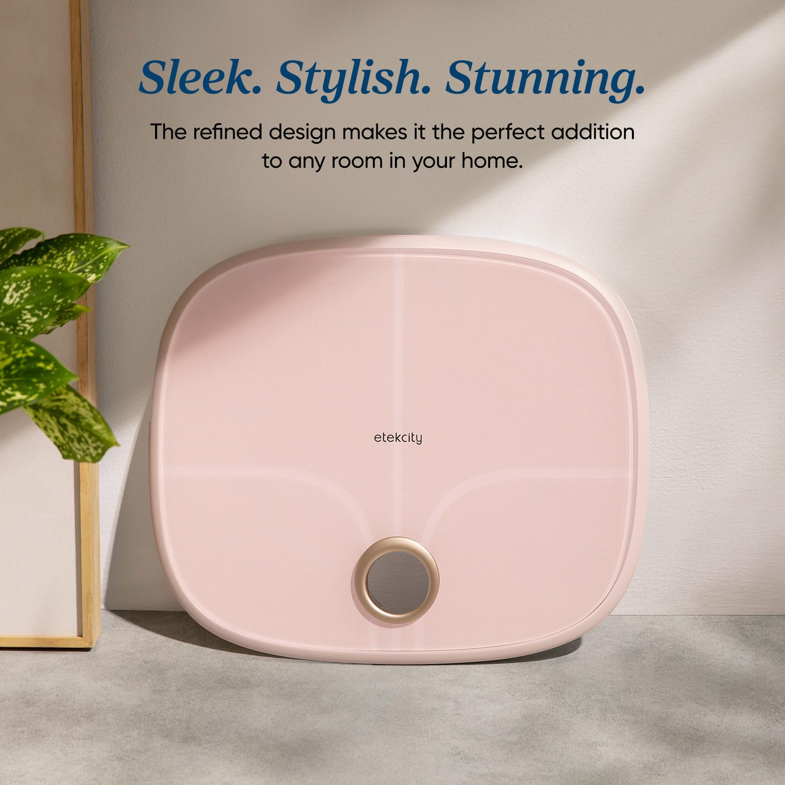Etekcity Rechargeable Pink Smart Scale for Body Weight, BMI, Fat, Muscle Mass, Digital Bathroom Scale with 13 Metrics, Secret Mode, Bluetooth Connect to Free Apps, Cotton Candy Pink