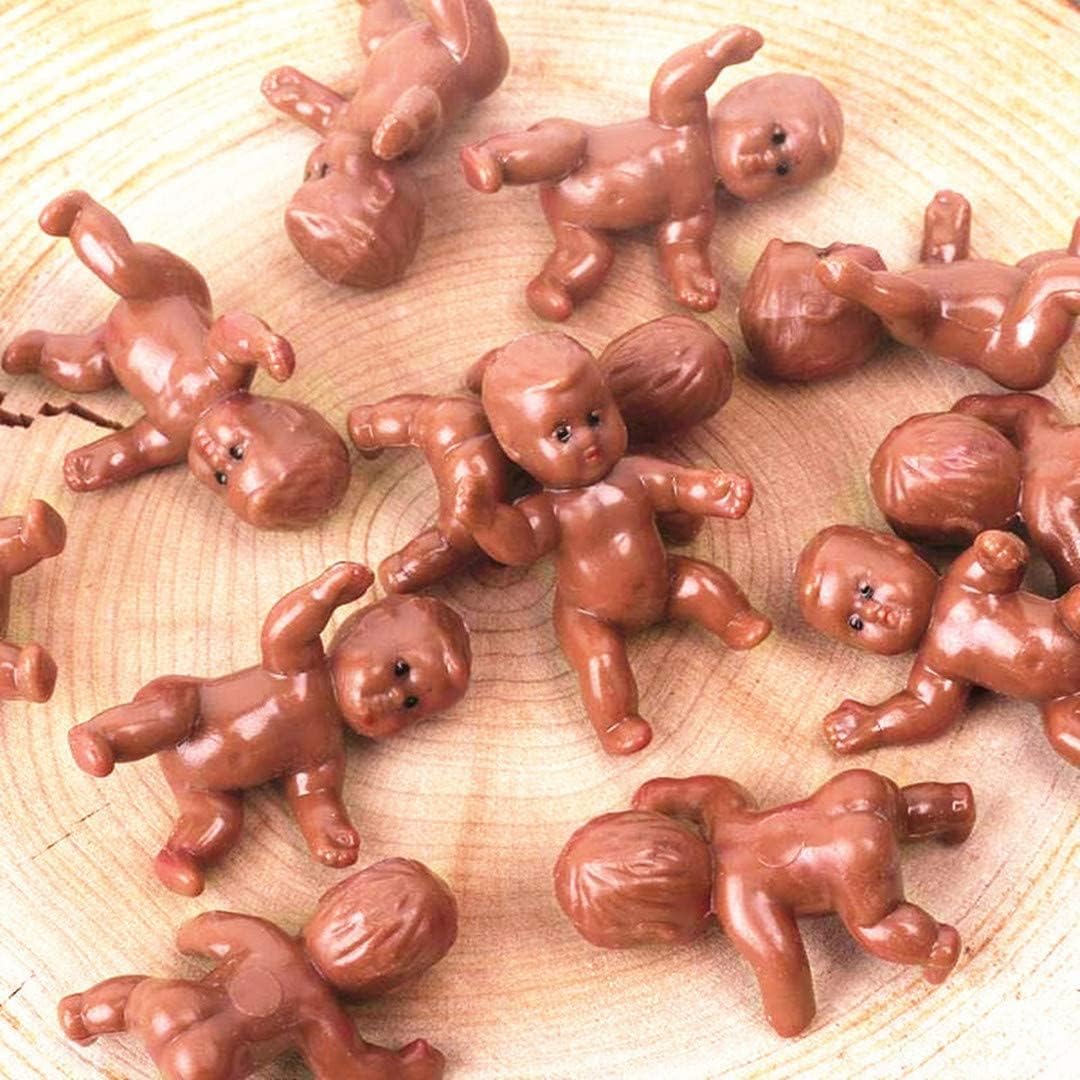 Photo 1 of 1.2" King Cake Babies Mini Plastic Babies for Baby Shower Ice Cube Game/Party Favor King Cake/Party Pet King Cake/King Cake Baby/King Cake Baby/Plastic Baby (Black)