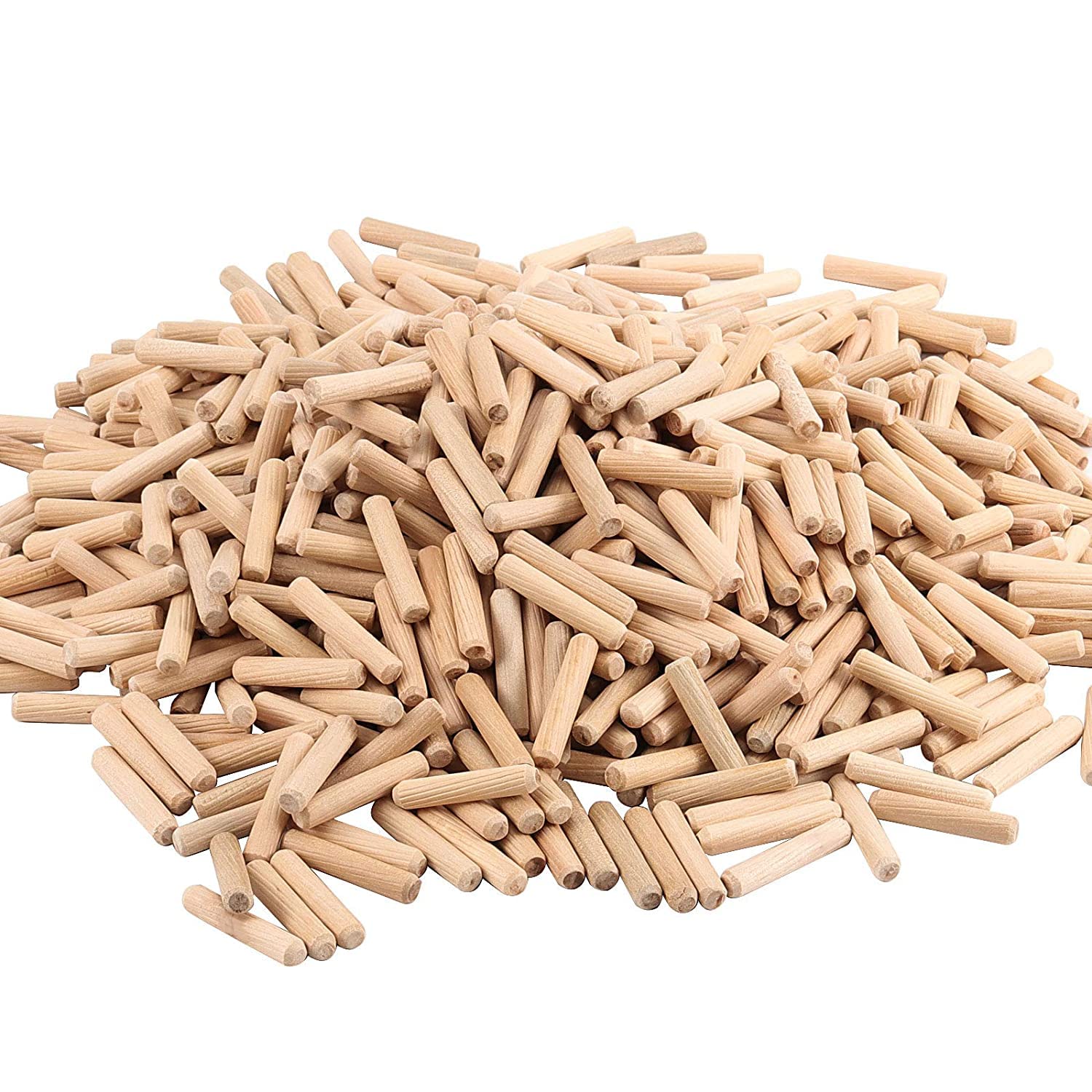 HAKZEON 1000 Pieces 8 x 40 mm Wooden Dowel Pins, Hardwood Wood Dowel Pins for Woodworking DIY Projects