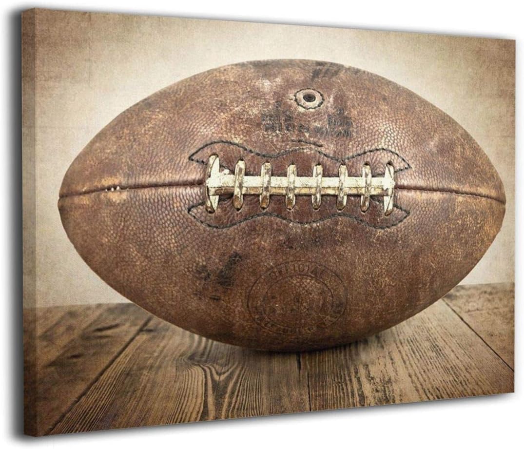 Vintage Football On Vintage Background Modern Wall Art Painting On