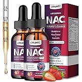 Liposomal Liquid NAC Supplement N-Acetyl Cysteine Drops, N Acetyl Cysteine 600mg with Glutathione, Resveratrol & Zinc for Adults & Kids Liver Lung Antioxidant Immune & Skin Health, Strawberry 4 Fl Oz