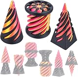 Jastown 3PCS Impossible Cone Fidget Toy Set 3D Printed Spiral Pyramid Stress view 1
