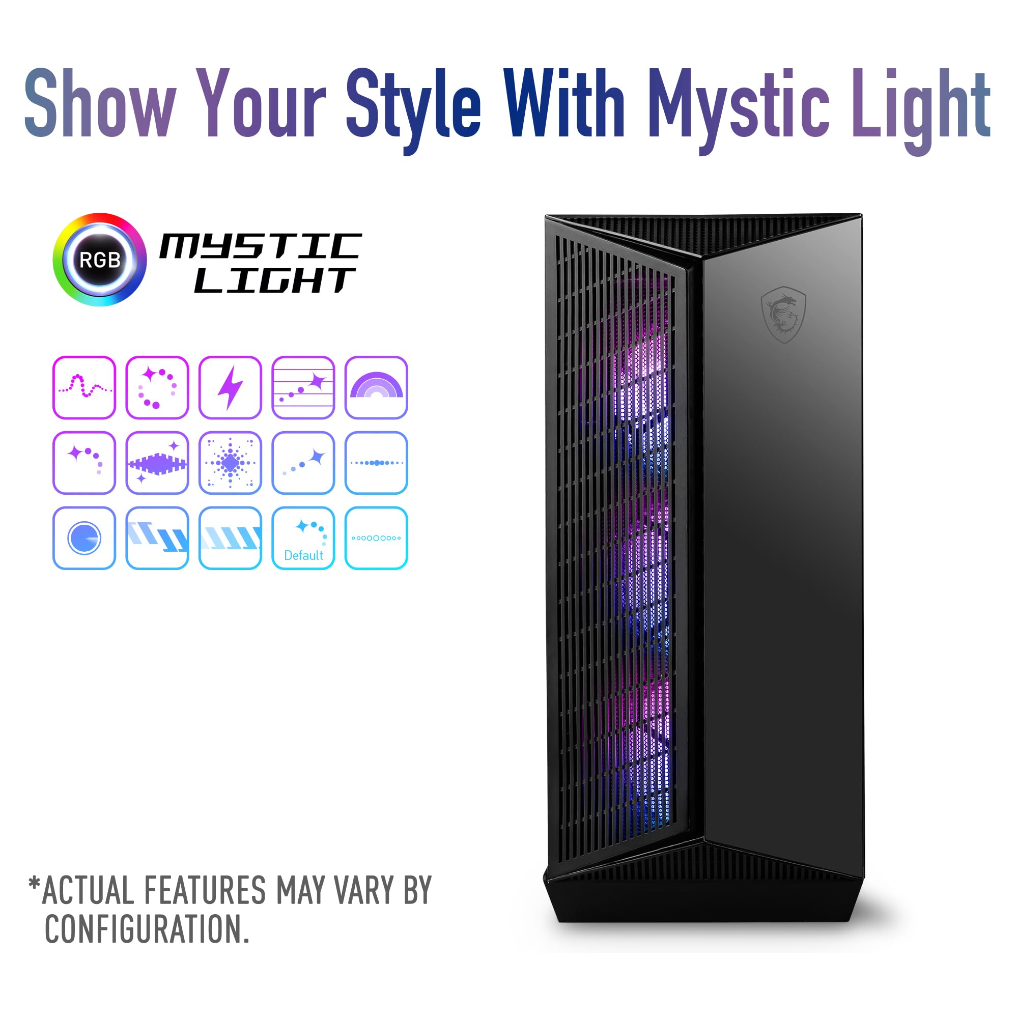 MSI MPG GUNGNIR 111R Mid Tower Gaming PC Case - Black, 4 x 120mm ARGB Fans, USB 3.2 Gen2x2 Type-C, Tempered Glass Panel, Magnetic Dust Filter, Mystic Light RGB, ATX, m-ATX, Mini-ITX