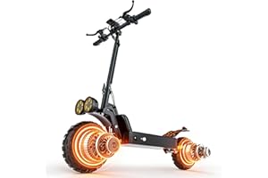 Off Road Electric Scooter for Adults, 3000W Dual Motors, Up to 56 KM/H & 112 KM Range, 48V 20Ah Battery, 11" All-Terrain Tire