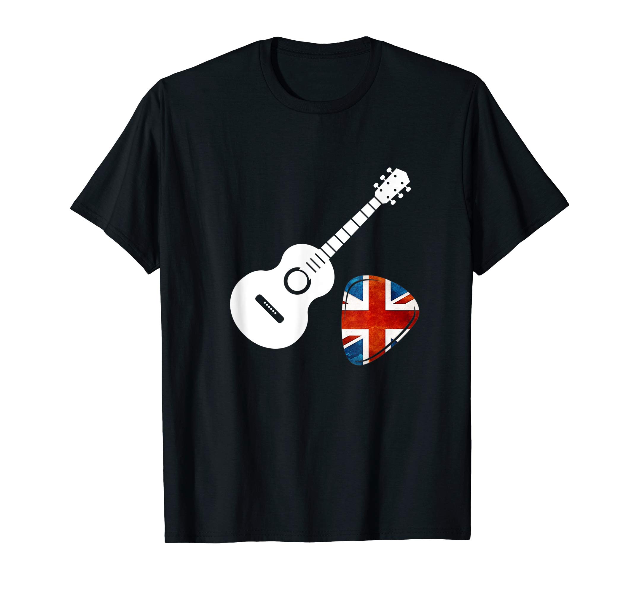 UK England Acoustic Guitar Pick Guitarist Music T-Shirt