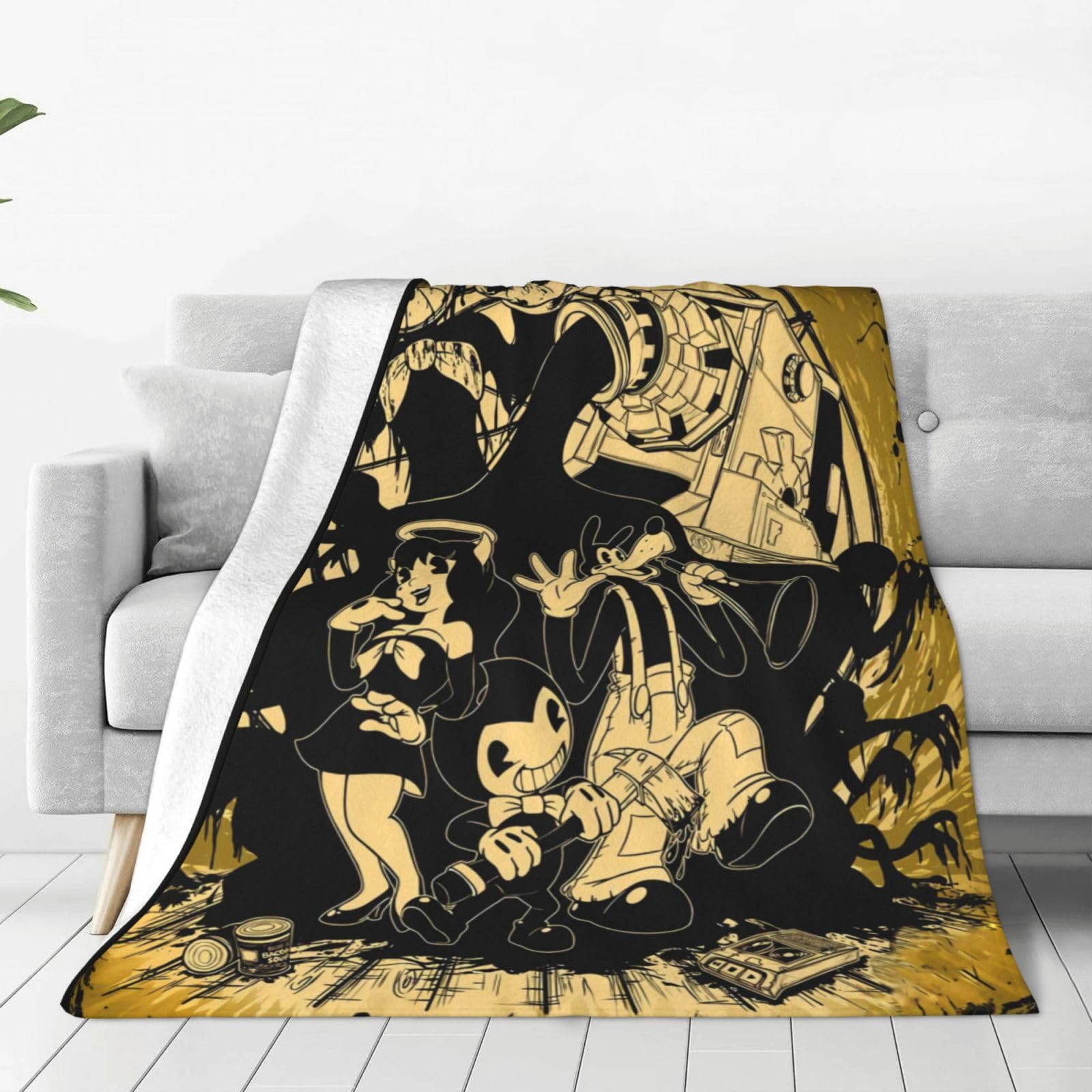 Cartoon Bendy Blanket Super Soft Flannel Throw