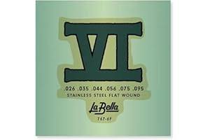 La Bella 767-6F Bass VI Stainless Steel Flat Wound Guitar Strings 26-95