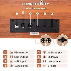 UISCOM 88 Key Weighted Digital Piano - Wooden Desk