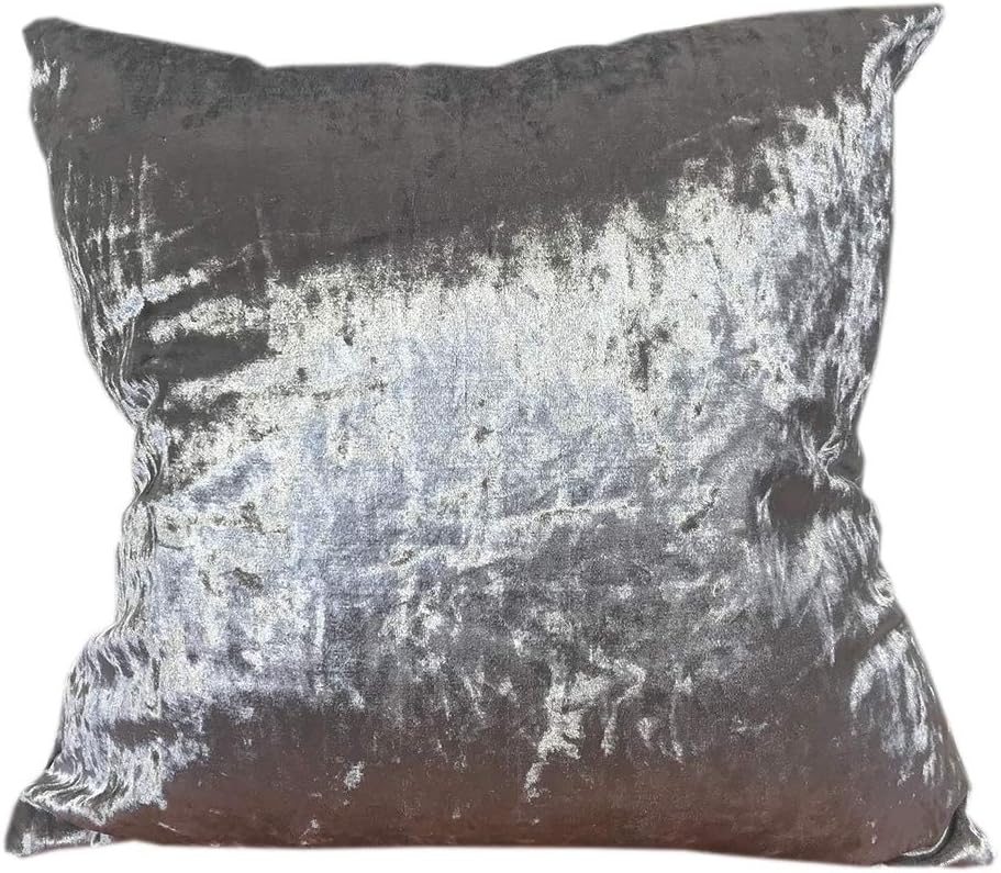 Fashion Shiny Polyester Ice Crushed Velvet Throw Pillow Cover Modern Solid Colors Decorative Cushion Covers (Silver Gray, 50x50cm (19.7x19.7))