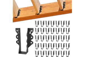 CDFYJHFDQ 36 Pcs 2"x 6" Joist Hanger,Q235B Steel Face Mount Joist Hangers,Black Powder Coated Hurricane Ties for Rafter, Rafter Brackets for Floor, Deck and Ceiling Joists