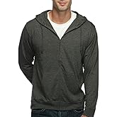 Cottonhood Lightweight Jersey Zip Hoodie for Men – Full Zip Casual Cotton Hoodie, Soft Long Sleeve
