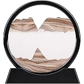 XINBAOHONG Moving Sand Art Picture,Liquid Motion 3D Deep Sea Sandscape in Motion Display Flowing Sand Frame Relaxing Desktop Home Office Work Decor（10 inch） (Light Brown)