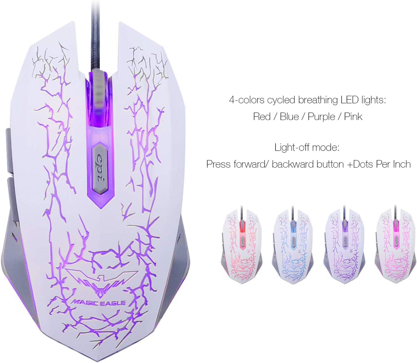 HAVIT Rainbow Backlit Wired Gaming Keyboard and Mouse Combo (White): Computers & Accessories