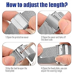 Winfox Stainless Steel Mesh Watch Band for Men