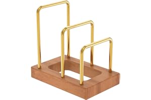 ZFLYCANP Chopping Board Rack, Kitchen Cabinet Cutting Board Organizer, Cutting Board Holder Stand, Wood and Stainless Steel, 