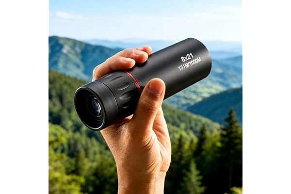 High Power Clear Vision 8x21 HD Optical Monocular, Pocket Size Mini Scope for Outdoor Camping Hunting Sports Travel, Portable Monoculars for Men Women