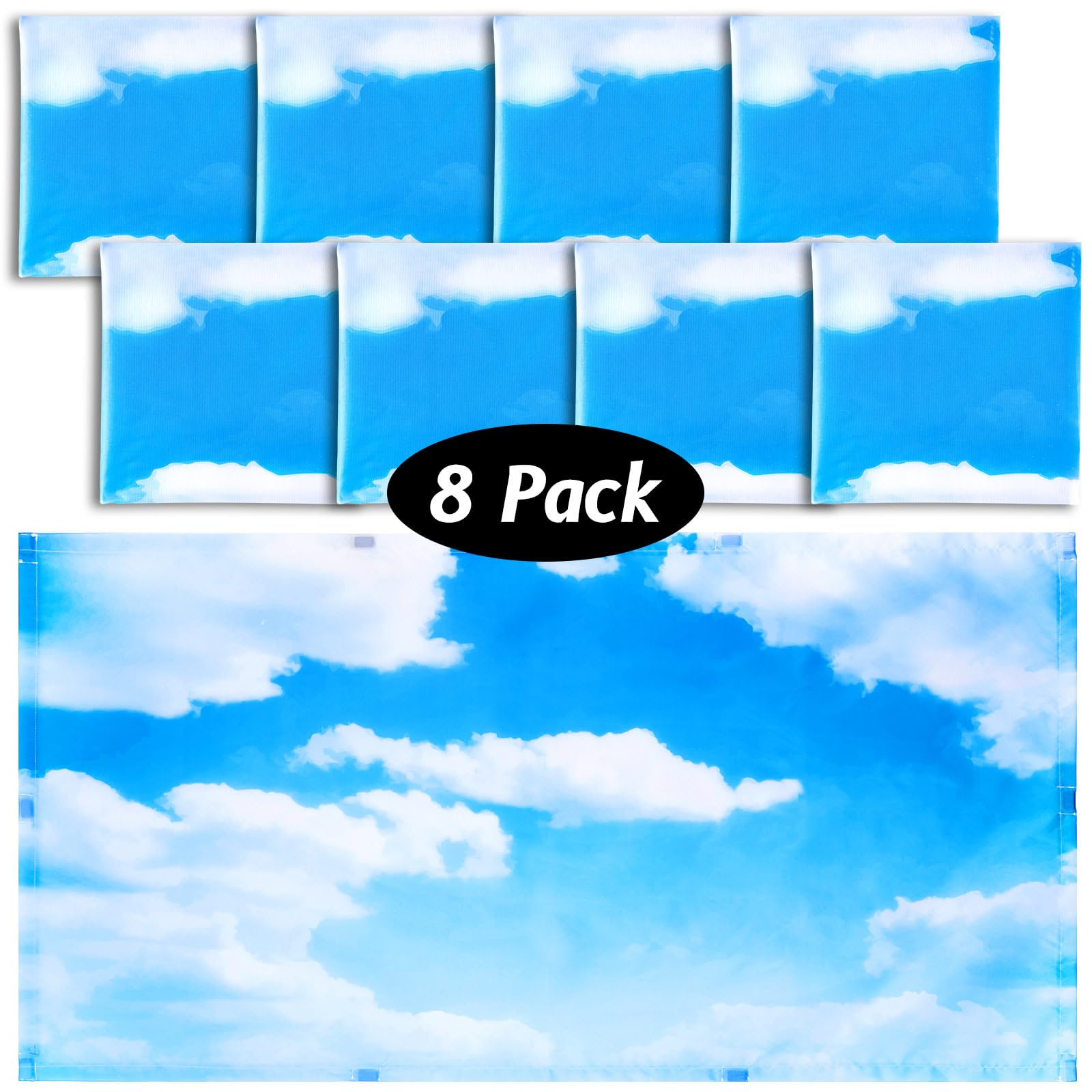 Photo 1 of Patelai 8 Pack Fluorescent Light Covers for Classroom Ceiling 4 x 2 Feet Magnetic Light Covers Filter for Office School Drop Ceiling Supplies(Sky Style)