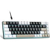 MageGee Portable 60% Mechanical Gaming Keyboard, MK-Box LED Backlit Compact 68 Keys Mini Wired Office Keyboard with Brown Switch for Windows Laptop PC Mac - Black/Coffee Color