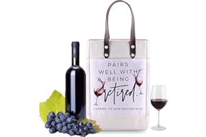 UJIMS Retirement Gifts for Women Man Retired Wine Bag Gift Party Decor Happy Retirement Gift New Chapter Leaving Bag