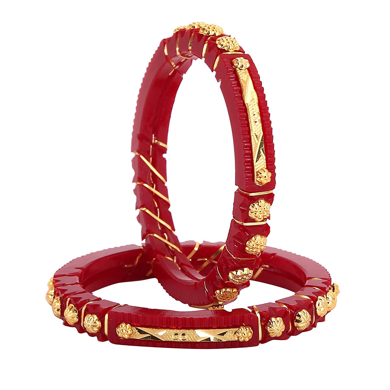 TANVI J Acrylic Gold Plated Pola Bangles